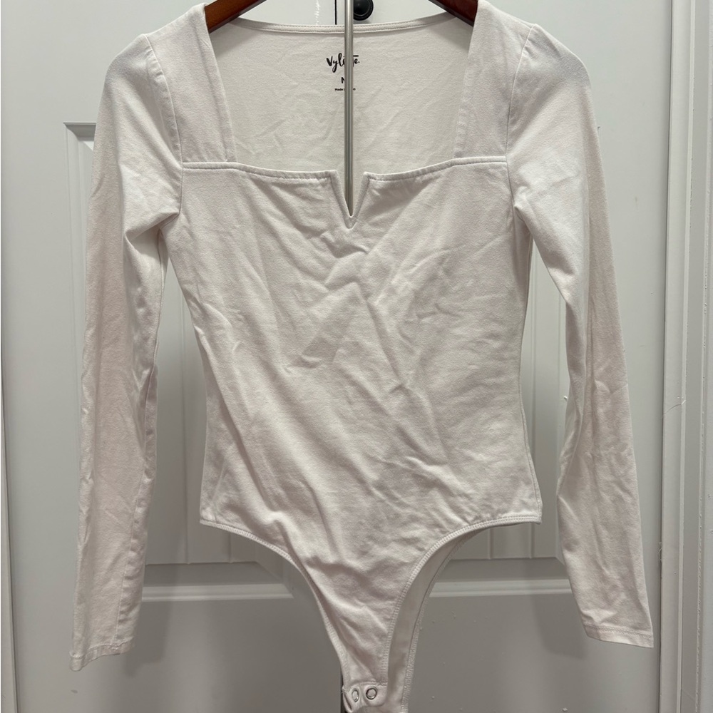 White Long Sleeve Bodysuit